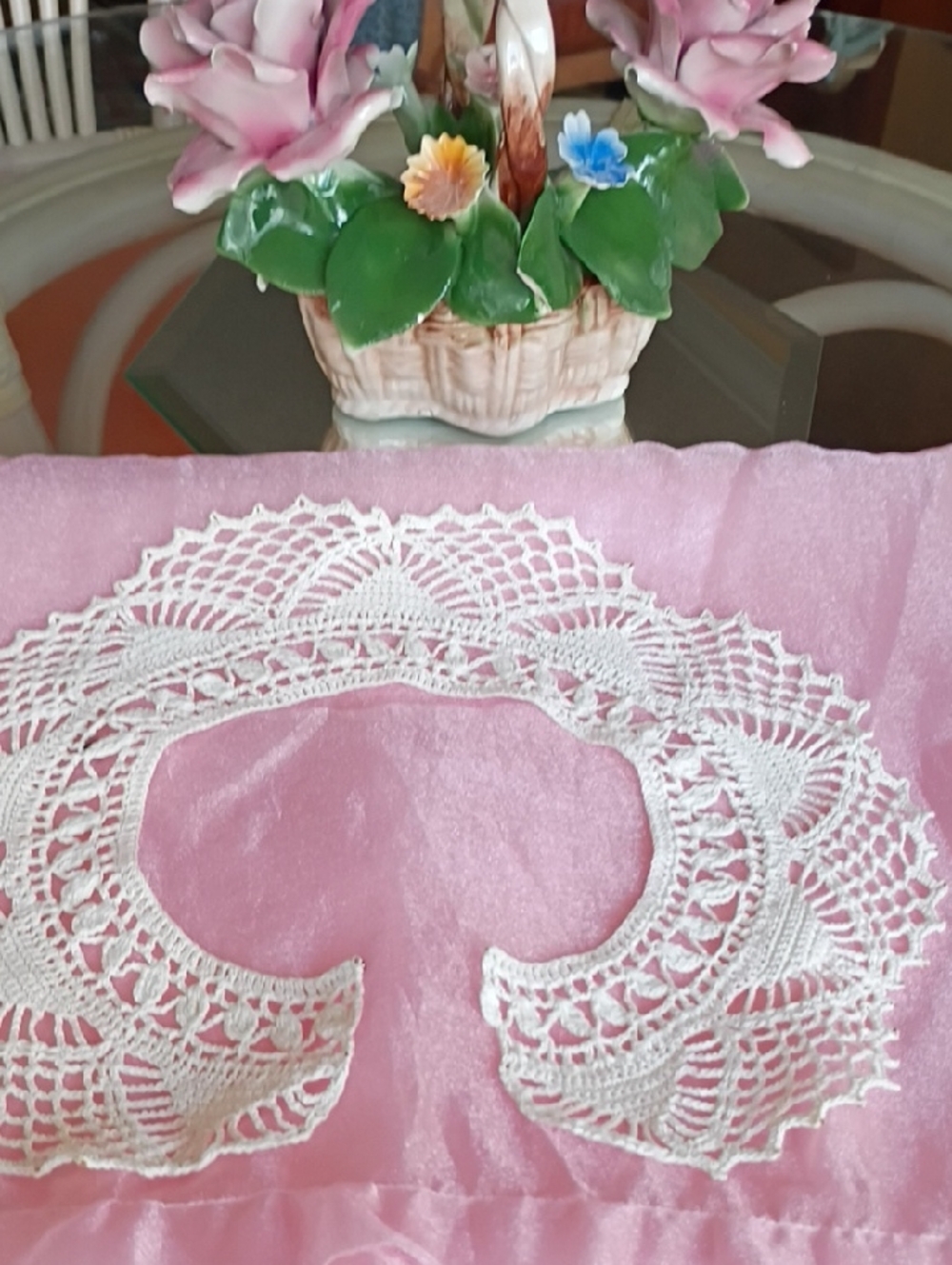 Handmade White Crochet Collar - Vintage Style